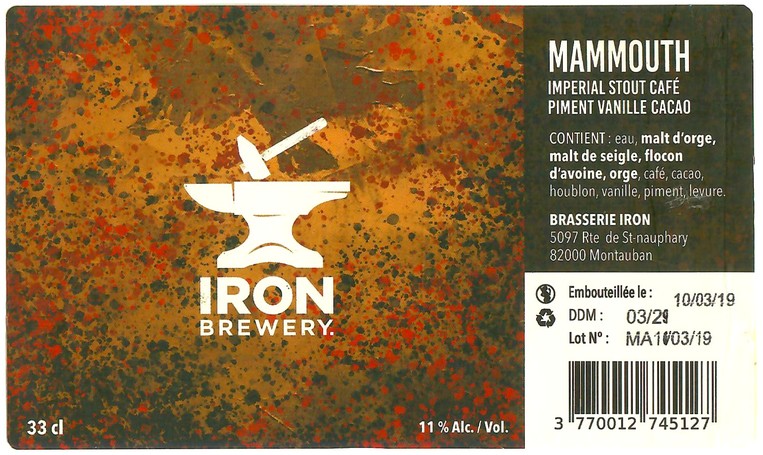 Etiquette BRASSERIE IRON 27