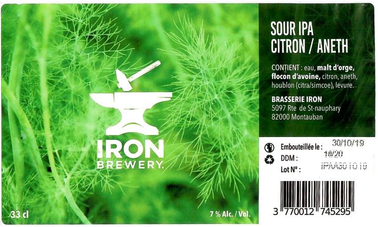 Etiquette BRASSERIE IRON 45