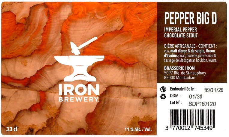 Etiquette BRASSERIE IRON 50