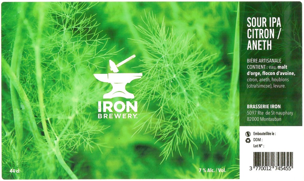 Etiquette BRASSERIE IRON 65