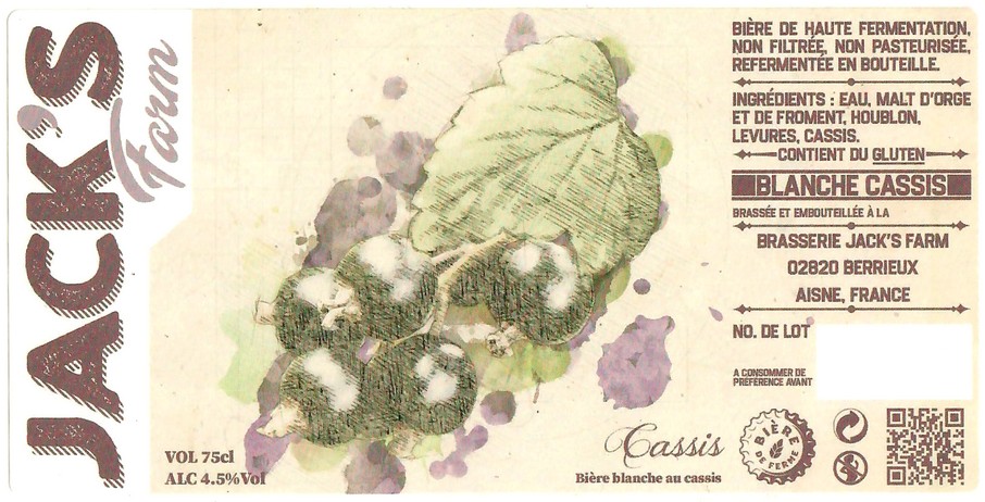 Etiquette BRASSERIE JACK'S FARM 05