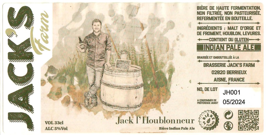 Etiquette BRASSERIE JACK'S FARM 09