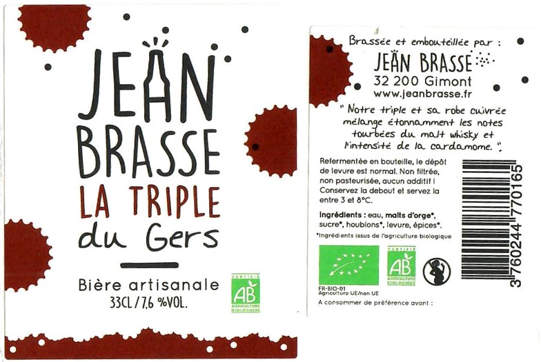 Etiquette BRASSERIE JEAN BRASSE 12
