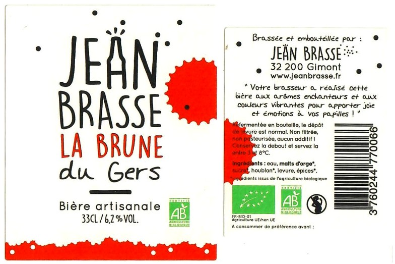 Etiquette BRASSERIE JEAN BRASSE 14