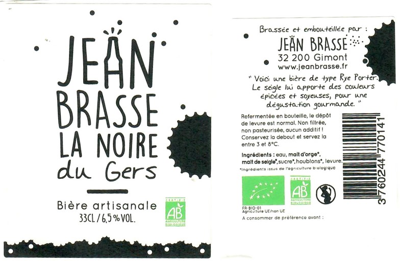 Etiquette BRASSERIE JEAN BRASSE 16