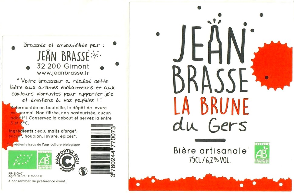 Etiquette BRASSERIE JEAN BRASSE 18
