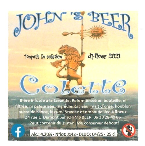 Etiquette BRASSERIE JOHN'S BEER 02