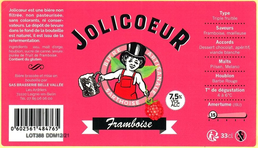 Etiquette BRASSERIE JOLICOEUR 33