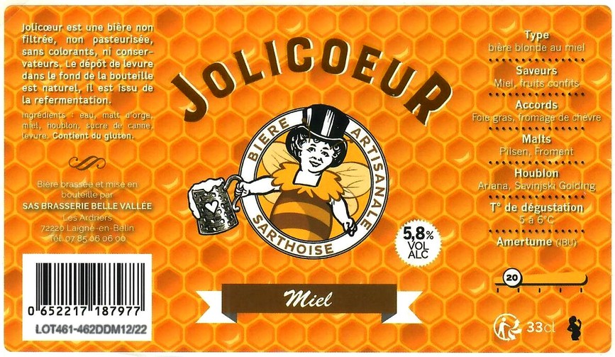 Etiquette BRASSERIE JOLICOEUR 38