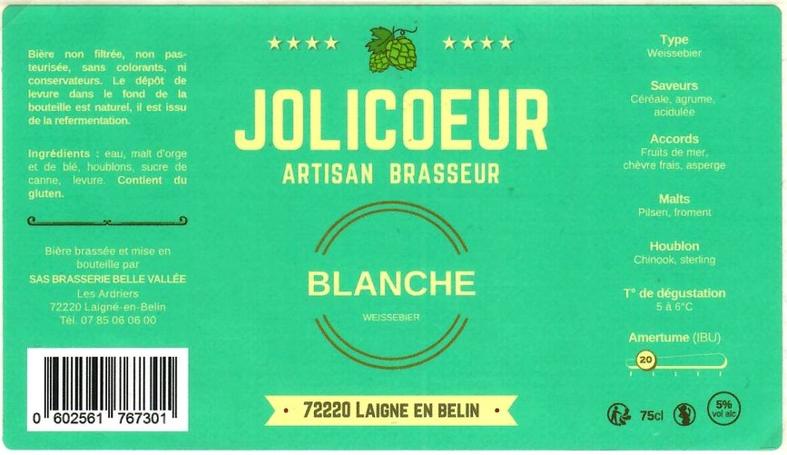 Etiquette BRASSERIE JOLICOEUR 47