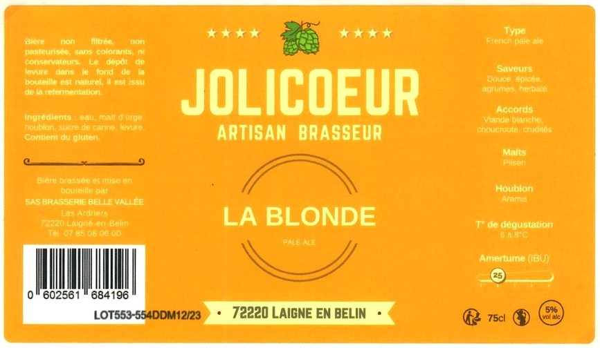 Etiquette BRASSERIE JOLICOEUR 49