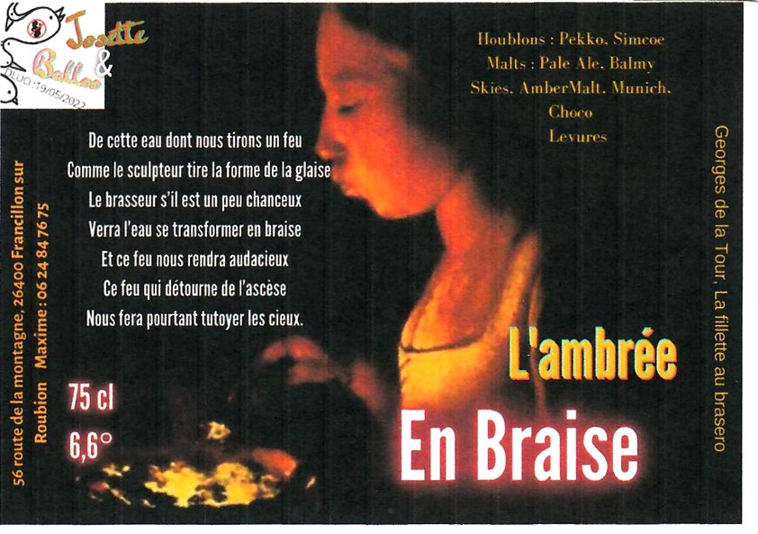 etiquette BRASSERIE JOSETTE ET BALOO 02