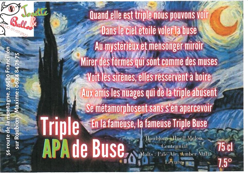 etiquette BRASSERIE JOSETTE ET BALOO 04