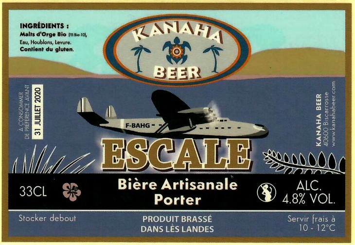 etiquette BRASSERIE KANAHA BEER 39