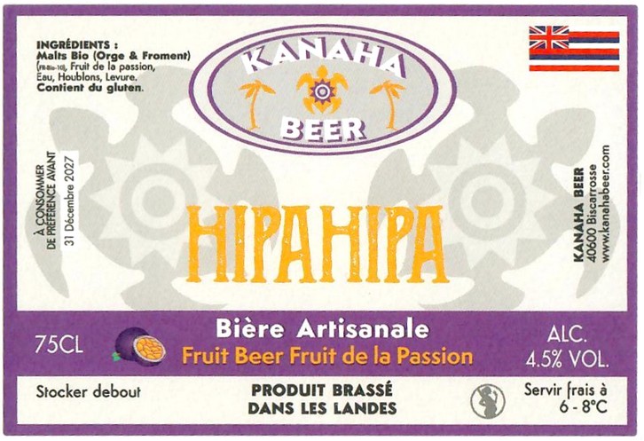 Etiquette BRASSERIE KANAHA 46