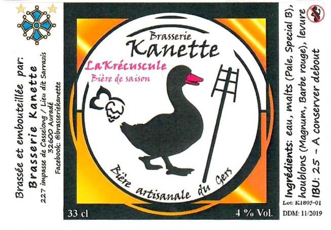 Etiquette BRASSERIE KANETTE 21