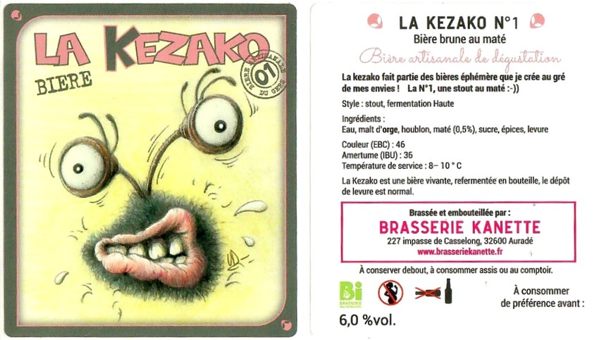 Etiquette BRASSERIE KANETTE 28