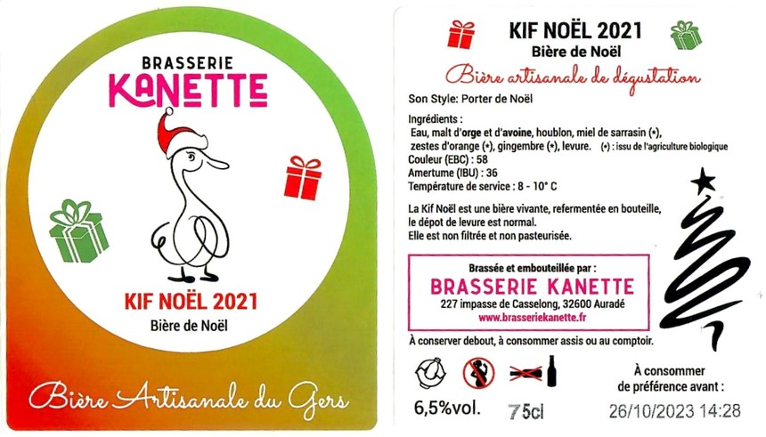 Etiquette BRASSERIE KANETTE 29