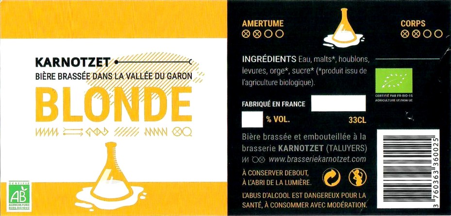 Etiquette BRASSERIE KARNOTZET 20