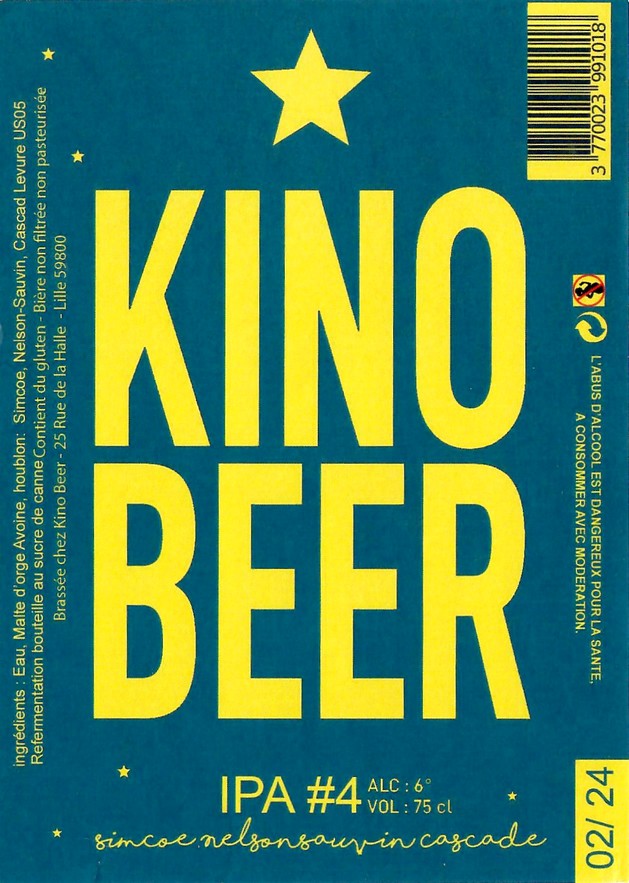 Etiquette BRASSERIE KINO BEER 16