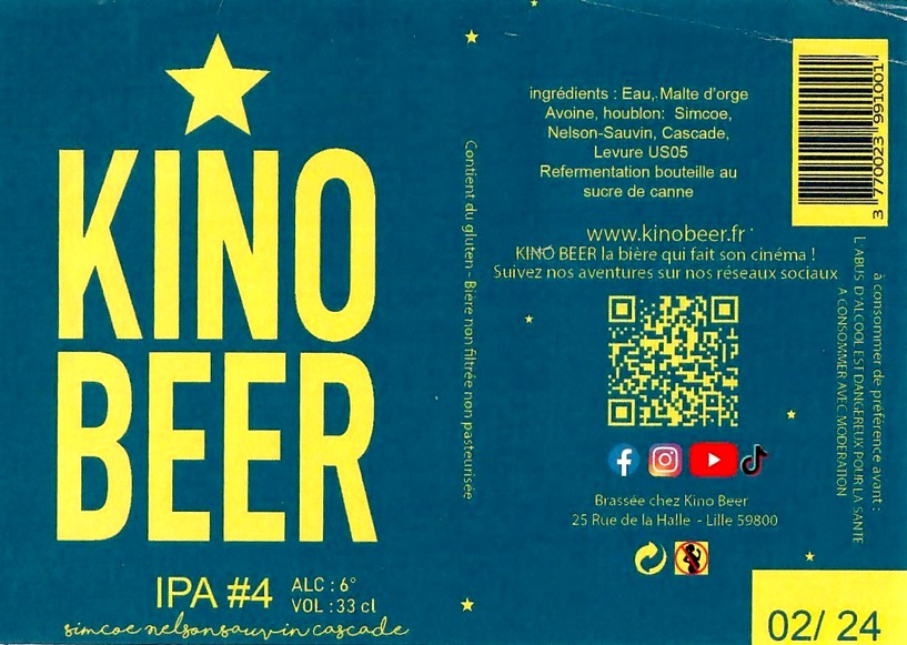 Etiquette BRASSERIE KINOBEER 18