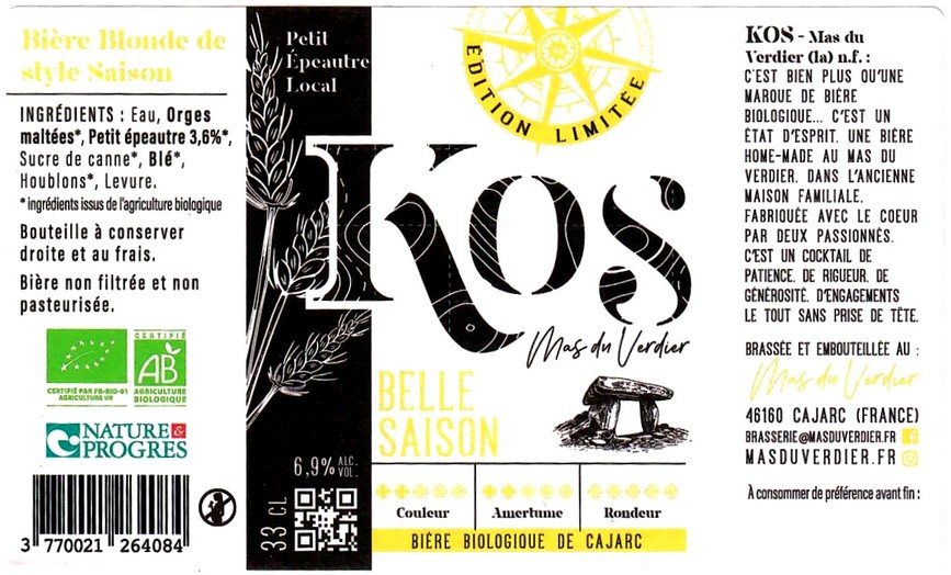 Etiquette BRASSERIE KOS 03