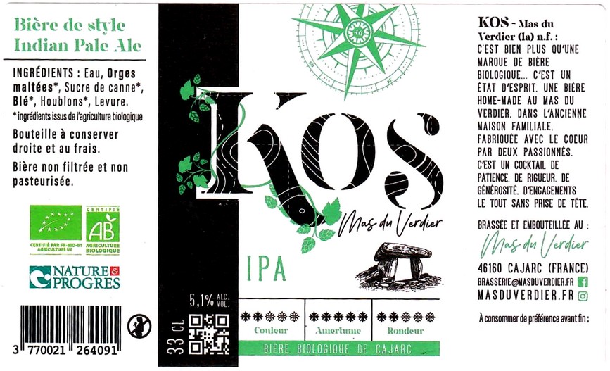 Etiquette BRASSERIE KOS 06