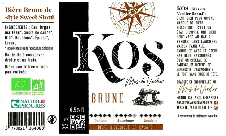 Etiquette BRASSERIE KOS 10