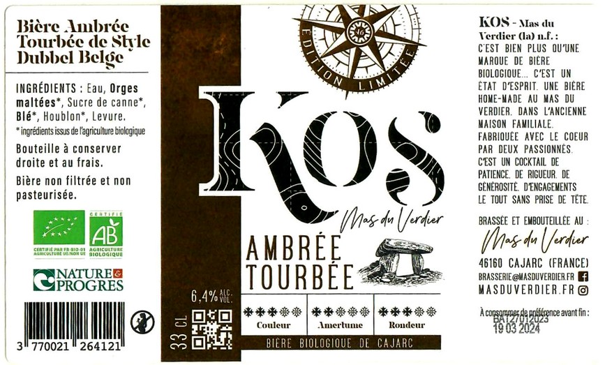 Etiquette BRASSERIE KOS 12