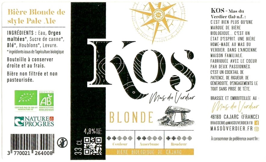 Etiquette BRASSERIE KOS 16