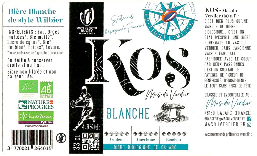 Etiquette BRASSERIE KOS 19