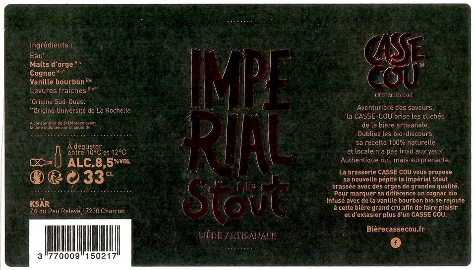 Etiquette BRASSERIE KSAR 05