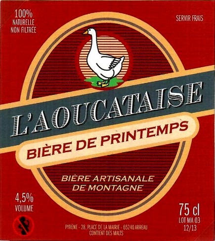 etiquette BRASSERIE L'AOUCATAISE 01