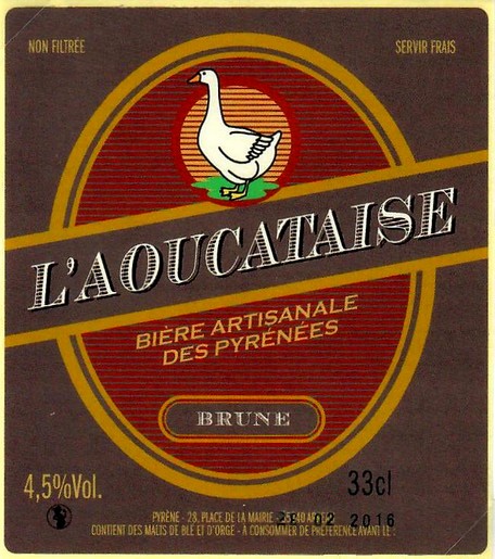 etiquette BRASSERIE L'AOUCATAISE 08