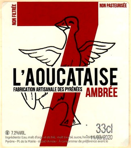 etiquette BRASSERIE L'AOUCATAISE 16