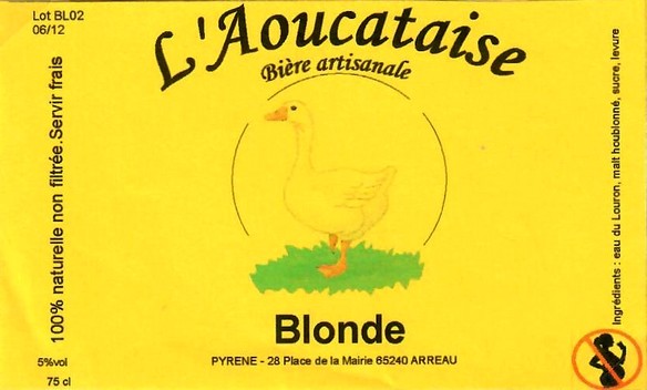 etiquette BRASSERIE L'AOUCATAISE 26