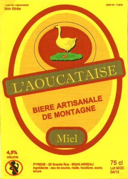 etiquette BRASSERIE L'AOUCATAISE 29