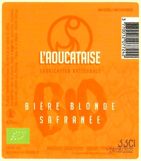 Etiquette BRASSERIE L'AOUCATAISE 38