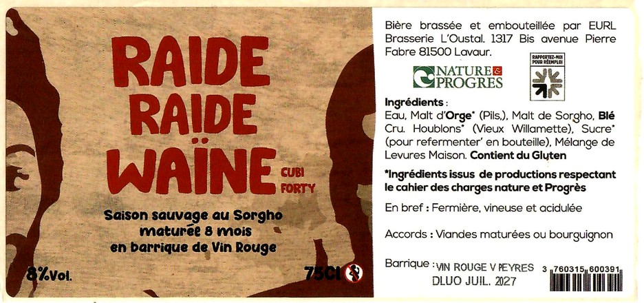 Etiquette BRASSERIE L'OUSTAL 17