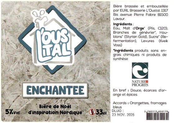 Etiquette BRASSERIE L'OUSTAL 22