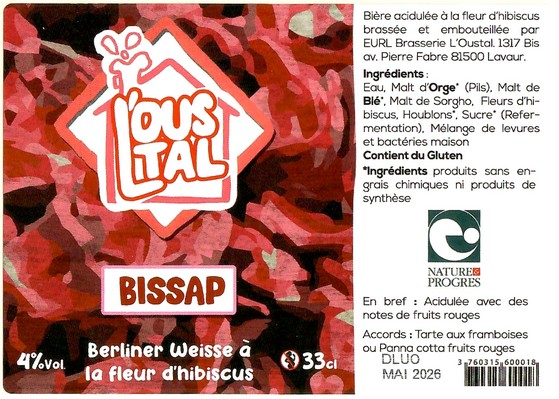 Etiquette BRASSERIE L'OUSTAL 24