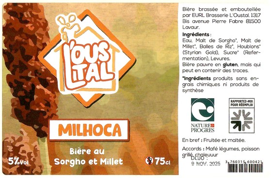 Etiquette BRASSERIE L'OUSTAL 27