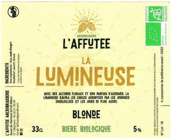 Etiquette BRASSERIE L'AFFUTEE 01