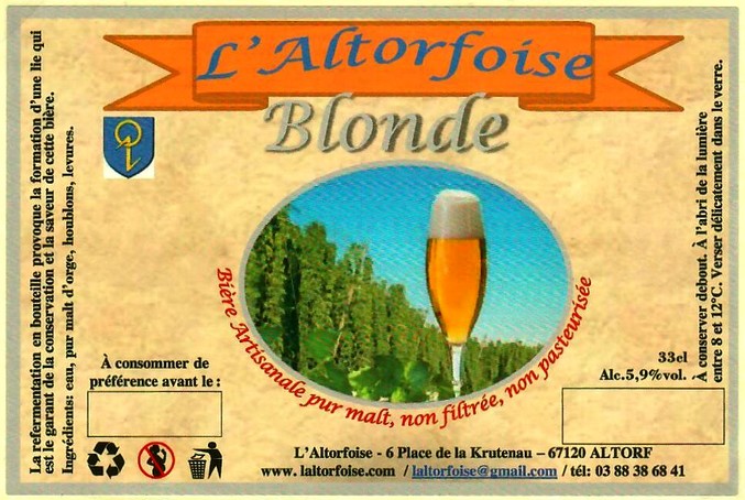 etiquette BRASSERIE L'ALTORFOISE 02