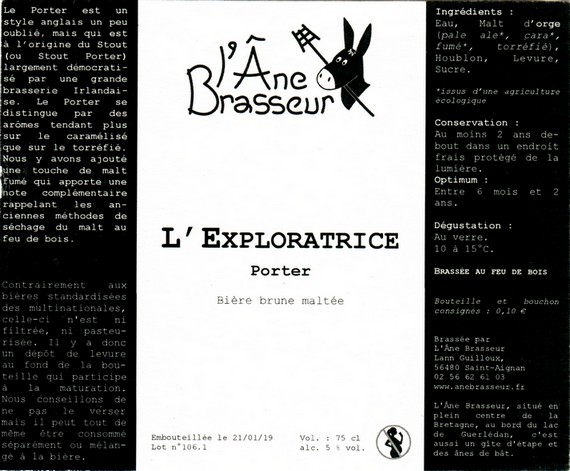etiquette BRASSERIE L'ANE BRASSEUR 06