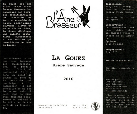 etiquette BRASSERIE L'ANE BRASSEUR 07