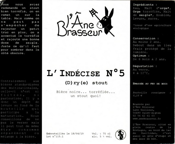 etiquette BRASSERIE L'ANE BRASSEUR 10