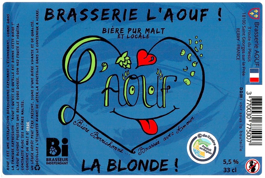 Etiquette BRASSERIE L'AOUF 43