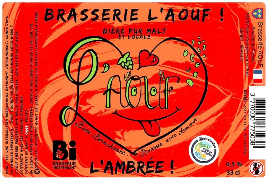 Etiquette BRASSERIE L'AOUF 44
