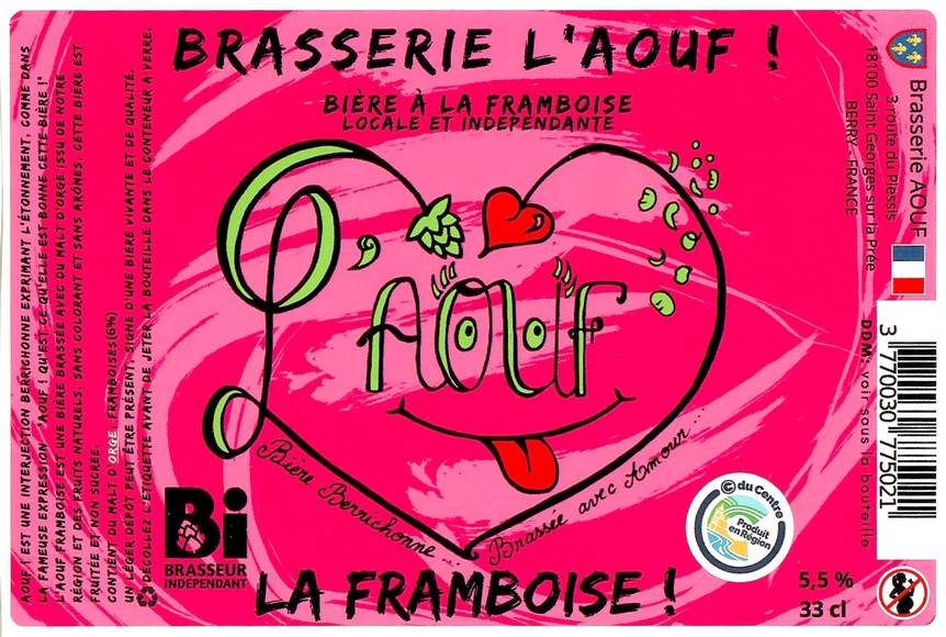 Etiquette BRASSERIE L'AOUF 45